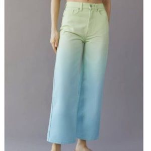 NWT Urban Outfitters BDG High Wide Relaxed Jeans Ombré Green Blue Deadstock. 31
